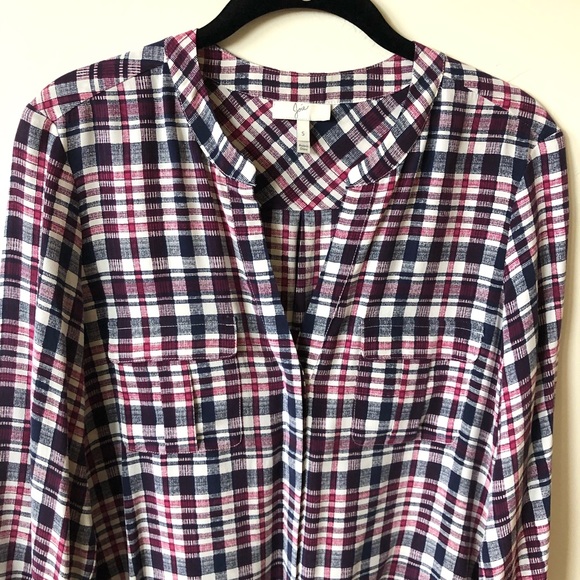 Joie NWOT Silk Plaid Blouse - Picture 5 of 8